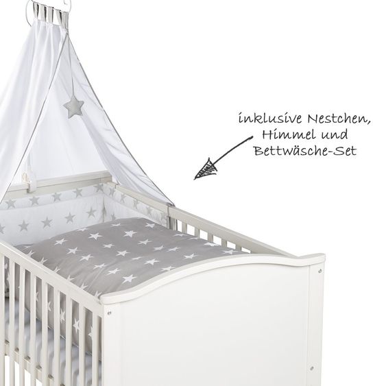 Roba Complete bed Lukas White 70 x 140 cm - Little Stars