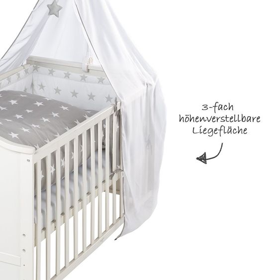 Roba Complete bed Lukas White 70 x 140 cm - Little Stars