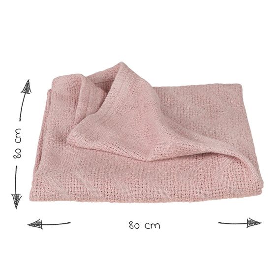 Roba Organic cotton blanket - Knitted look 80 x 80 cm - Lil Planet - Pink Mauve