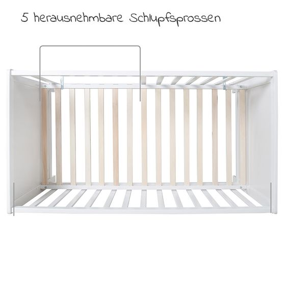 Roba Beistellbett und Kinderbett Hamburg 60 x 120 cm - Weiß