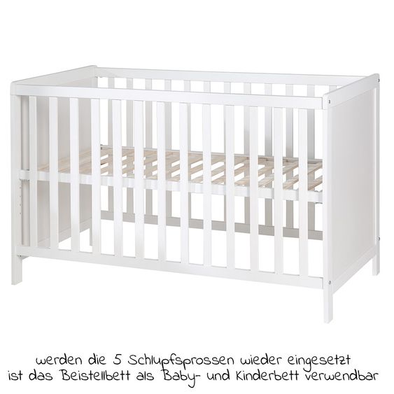 Roba Beistellbett und Kinderbett Hamburg 60 x 120 cm - Weiß