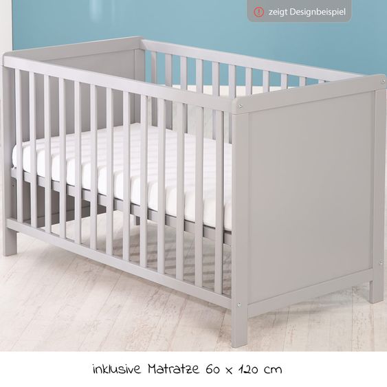 Roba Beistellbett und Kinderbett Hamburg inkl. Matratze 60 x 120 cm - Weiß