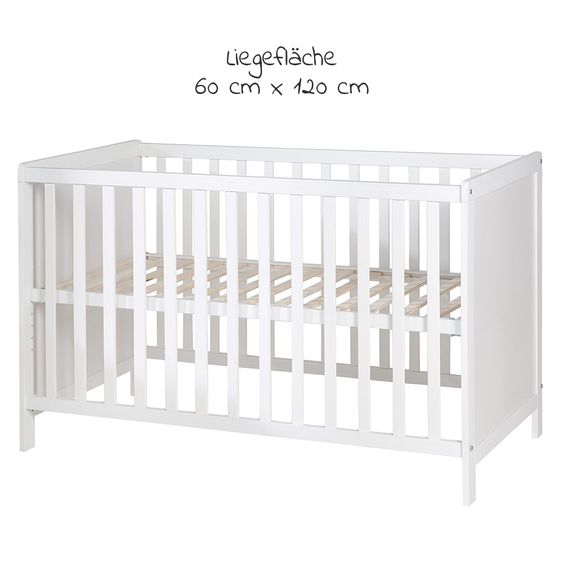 Roba Beistellbett und Kinderbett Hamburg inkl. Matratze 60 x 120 cm - Weiß