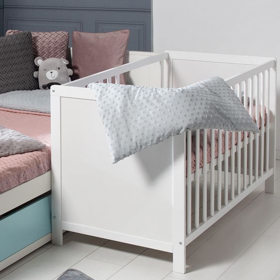 Roba Beistellbett und Kinderbett Hamburg inkl. Matratze 60 x 120 cm - Weiß
