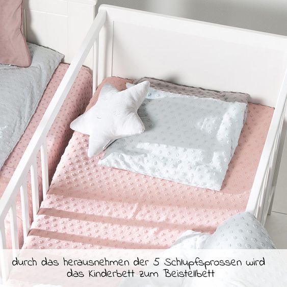 Roba Beistellbett und Kinderbett Hamburg inkl. Matratze 60 x 120 cm - Weiß