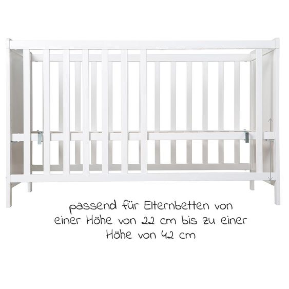 Roba Beistellbett und Kinderbett Hamburg inkl. Matratze 60 x 120 cm - Weiß
