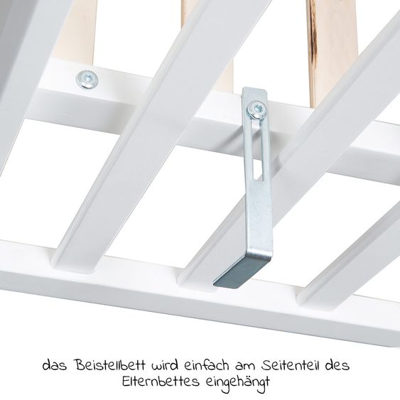 Roba Beistellbett und Kinderbett Hamburg inkl. Matratze 60 x 120 cm - Weiß