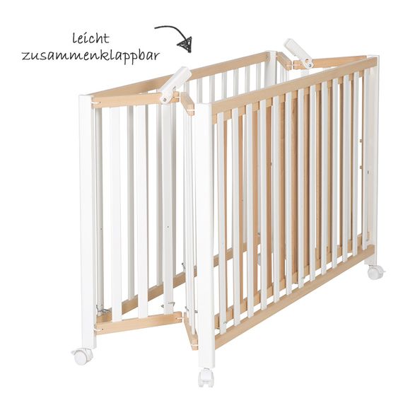 Roba Baby bed Bio Beech Bicolor Fold Up foldable 60 x 120 cm