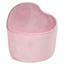 Kinderhocker in Herzform gepolster, mit Samtstoff bezogen - Lil Sofa - Rosa Mauve