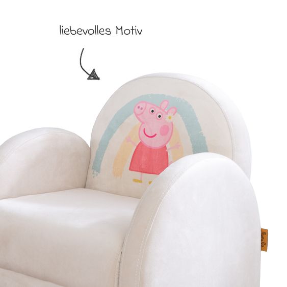 Roba Poltrona imbottita per bambini con bracciolo - Peppa Pig - Bianco