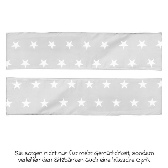 Roba Kindersitzgruppe mit Sitzauflagen und Sonnenschirm - Little Stars - Teakholzfarben