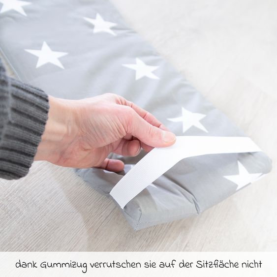 Roba Kindersitzgruppe mit Sitzauflagen und Sonnenschirm - Little Stars - Teakholzfarben