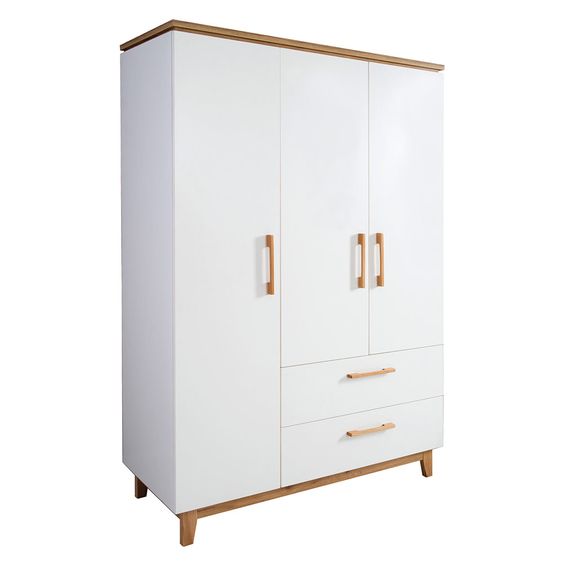 Roba Children's room Carina with 3-door wardrobe, bed, wide changing unit - White