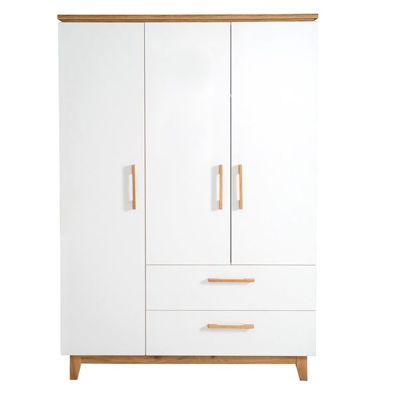 Roba Children's room Carina with 3-door wardrobe, bed, wide changing unit - White