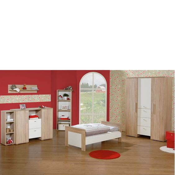 Roba Children's room Daniel 11-pcs. incl. textile collection Jumbotwins, 3-door wardrobe, bed, baby changing unit Jumbotwins