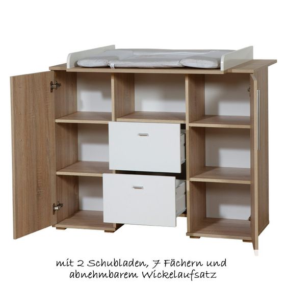 Roba Children's room Daniel 11-pcs. incl. textile collection Jumbotwins, 3-door wardrobe, bed, baby changing unit Jumbotwins