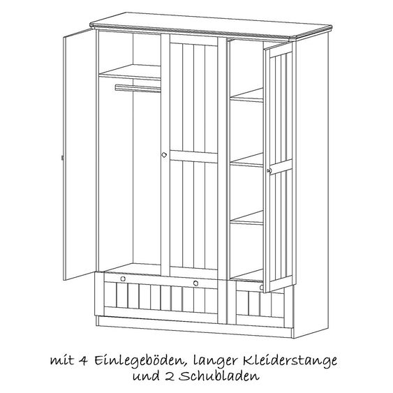 Roba Kinderzimmer Dreamworld 3 mit 3-türigem Schrank, Bett, Wickelkommode