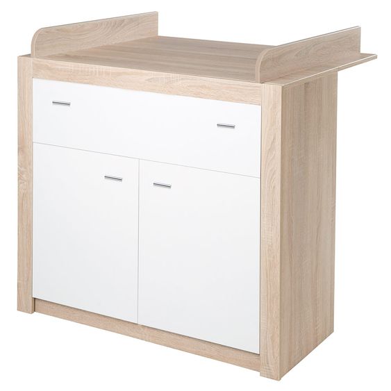 Roba Kinderzimmer Leni 2 mit 3-türigem Schrank, Bett, Wickelkommode, Seitenregal und Standregal