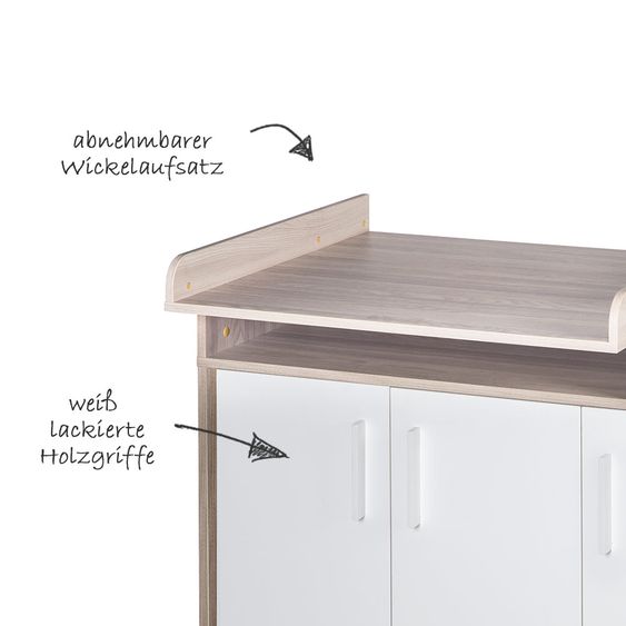 Roba Kinderzimmer Olaf 14-tlg. mit 3-türigem Schrank inkl. Textilkollektion Indibär