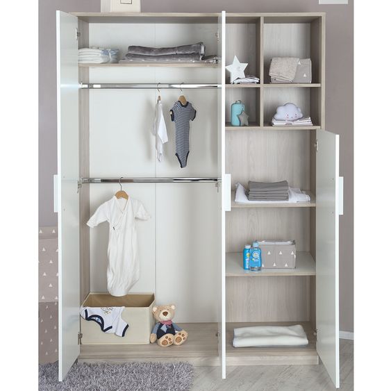 Roba Kinderzimmer Olaf 14-tlg. mit 3-türigem Schrank inkl. Textilkollektion Indibär
