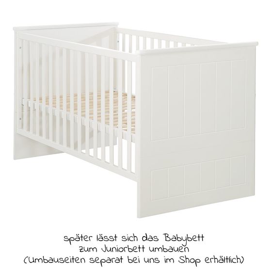 Roba Nursery Sylt Baby con armadio a 3 ante, letto, ampio fasciatoio - Bianco