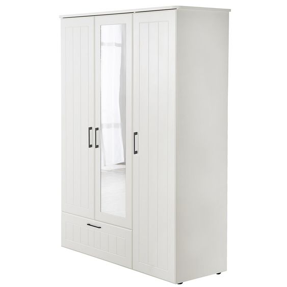 Roba Nursery Sylt Baby with 3-door wardrobe, bed, wide changing unit - White