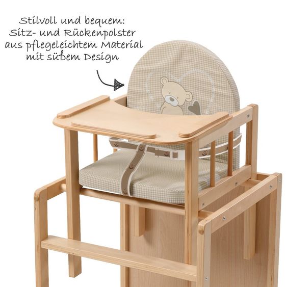Roba Seggiolone combinato Nature con mangiatoia in legno - Liebhabär