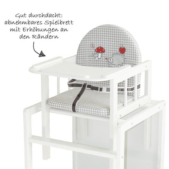 Roba Kombi-Hochstuhl Weiß mit Holz-Essbrett - Adam & Eule