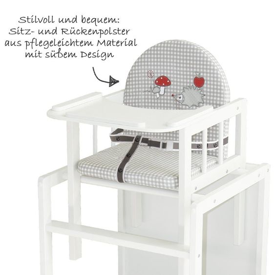 Roba Kombi-Hochstuhl Weiß mit Holz-Essbrett - Adam & Eule