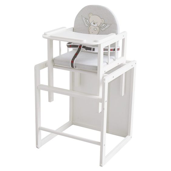 Roba Seggiolone combinato bianco con tavola da pranzo in legno - Heartbreaker