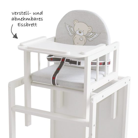 Roba Seggiolone combinato bianco con tavola da pranzo in legno - Heartbreaker