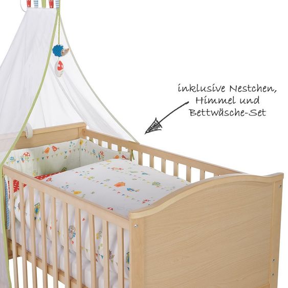 Roba Komplett-Bett Lukas Natur 70 x 140 cm - Waldhochzeit
