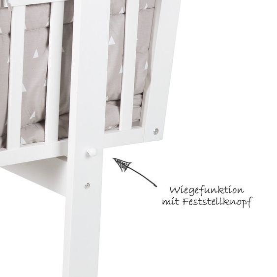 Roba Komplett-Wiege Weiß - Indibär - Grau