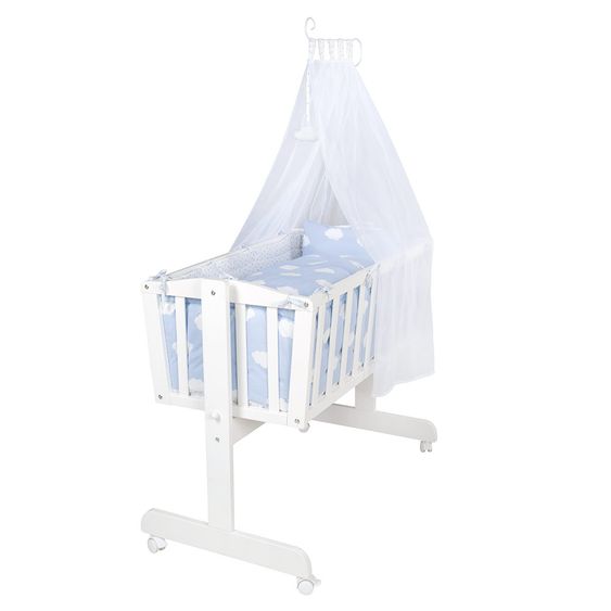 Roba Complete Cradle White - Small Cloud - Blue