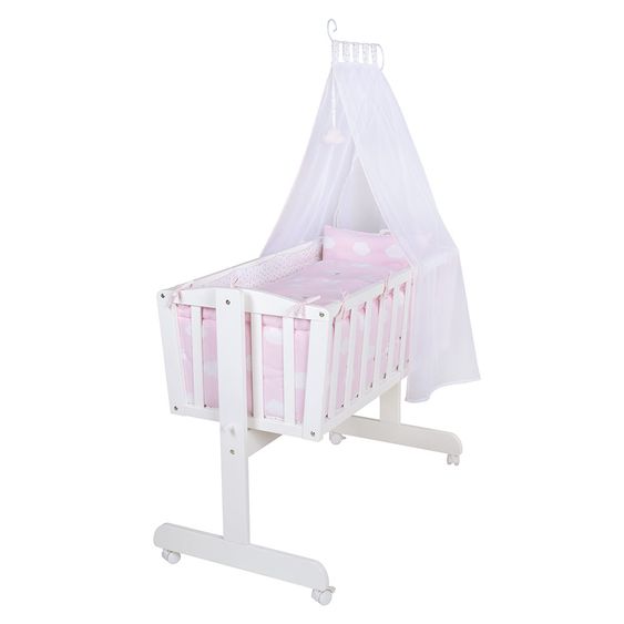 Roba Komplett-Wiege Weiß - Kleine Wolke - Rosa