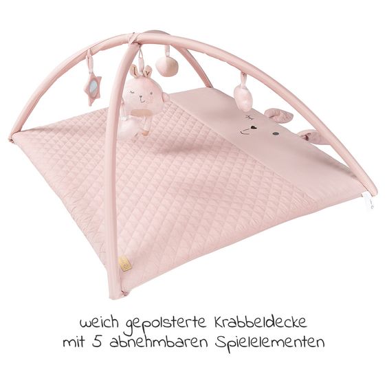 Roba Krabbeldecke / Wickelauflage mit Spielbogen - 75 x 85 cm - Roba Style Lily - Rosa Mauve