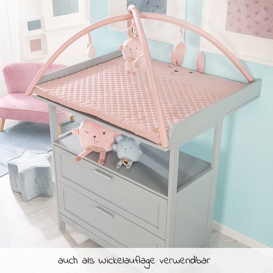 Roba Krabbeldecke / Wickelauflage mit Spielbogen - 75 x 85 cm - Roba Style Lily - Rosa Mauve