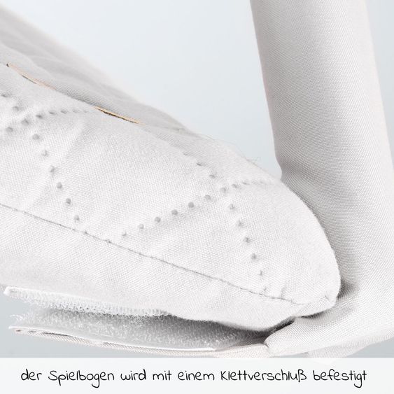 Roba Krabbeldecke / Wickelauflage mit Spielbogen - 75 x 85 cm - Roba Style Sammy - Silbergrau