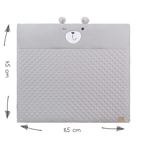 Roba Krabbeldecke / Wickelauflage mit Spielbogen - 75 x 85 cm - Roba Style Sammy - Silbergrau