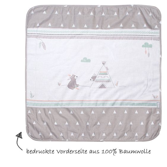 Roba Kuscheldecke 80 x 80 cm - Indibär - Grau