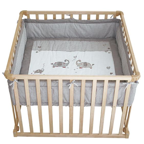 Roba Playpen foldable nature incl. insert 100 x 100 cm - Jumbotwins