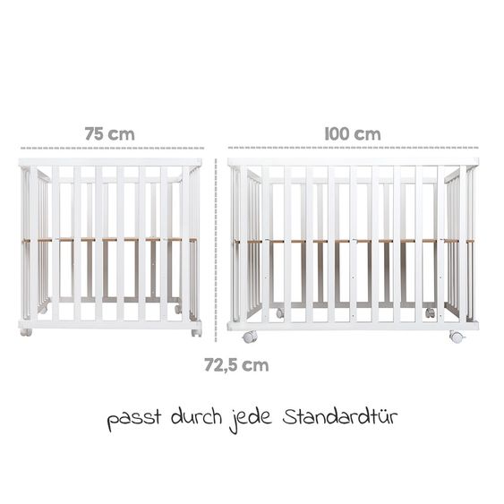 Roba Box bianco - 3 altezze regolabili e materasso per box 75 x 100 cm - Roba Style - Grigio