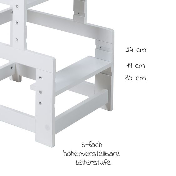 Roba Lernturm 3-fach höhenverstellbar bis 90 kg belastbar - Weiß