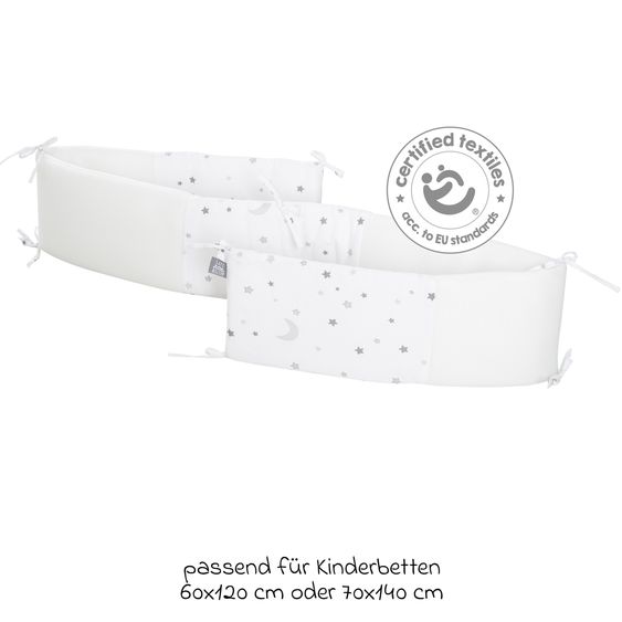 Roba Paracolpi per lettino Easy Air safe asleep con inserti in mesh 170 x 16 cm - Sternenzauber - Grigio
