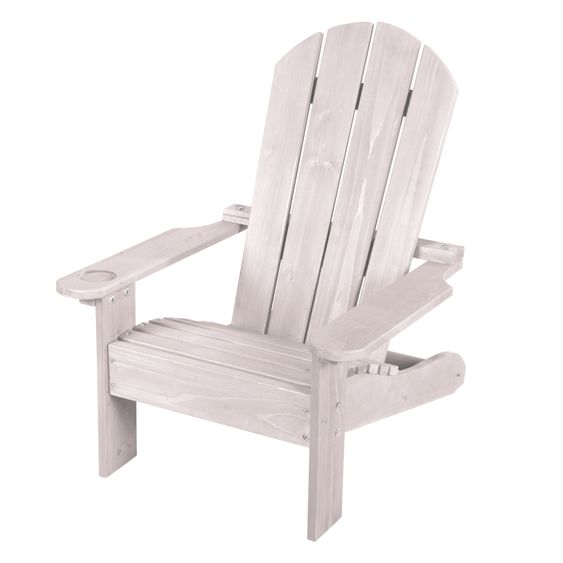 Roba Outdoor Kinderstuhl Deck Chair mit Armlehne & Getränkehalterung - Grau