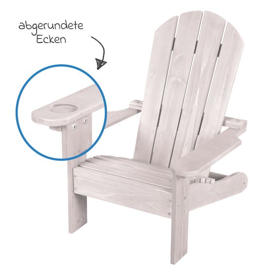 Roba Outdoor Kinderstuhl Deck Chair mit Armlehne & Getränkehalterung - Grau