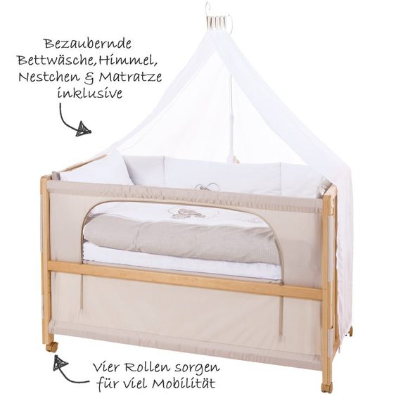 Roba Room Bed Natur incl. accessories 60 x 120 cm - Liebhabär