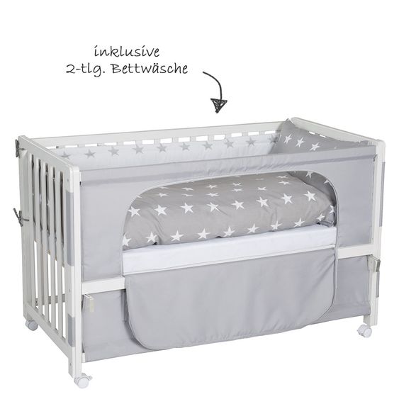 Roba Room Bed White incl. Accessories - Little Stars - Grey