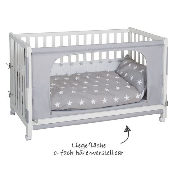 Roba Room Bed White incl. Accessories - Little Stars - Grey