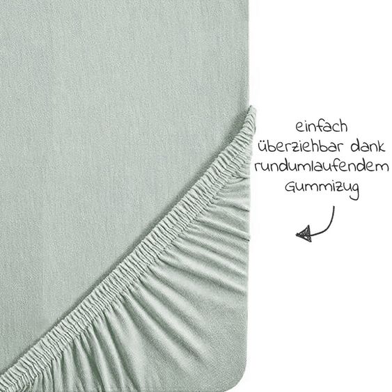 Roba Spannbetttuch aus Organic Baumwolle 60 x 120 cm / 70 x 140 cm - Lil Planet - Frosty Green